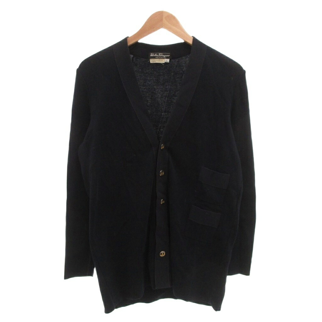 【中古】サルヴァトーレフェラガモ Salvatore Ferragamo カーディガン ニット ヴァラボタン S 紺 ネイビー /FF ■GY17 メンズ 【ベクトル 古着】 260208