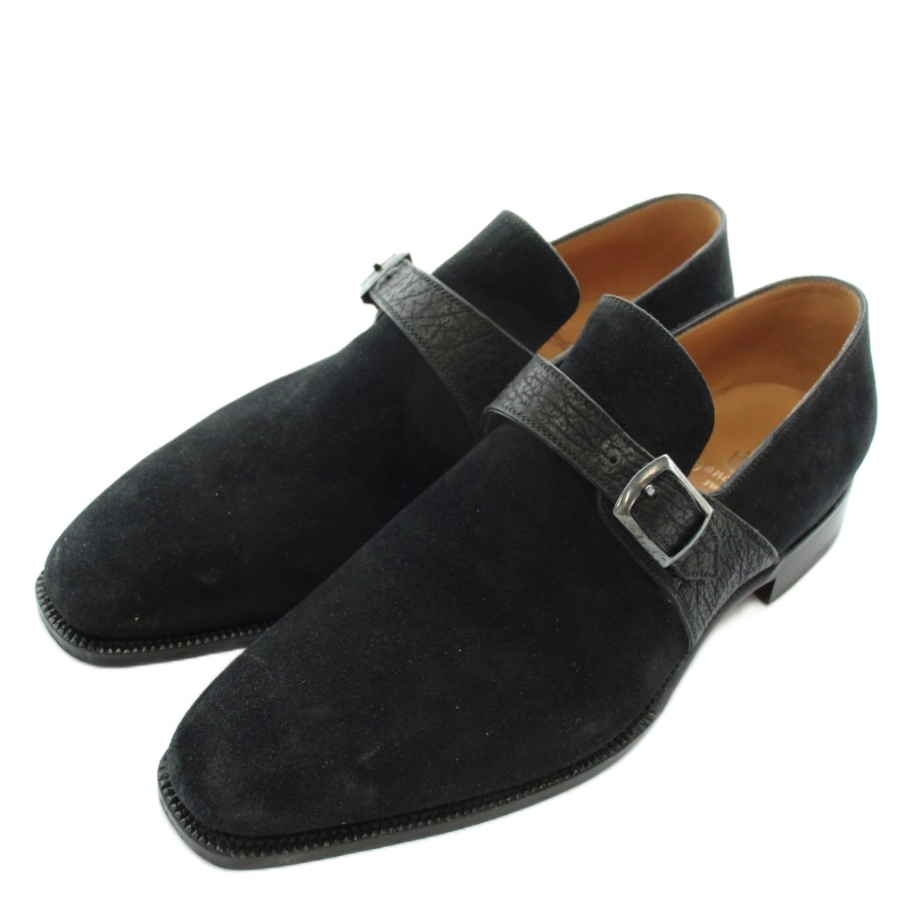 【中古】ステファノベーメル Stefano Bemer ジョセフ2 JOSEPH 2 ビジネスシューズ ドレス スエード シングルモンク 43.5 27.5cm 黒 ブラック /XZ ■GY44 メンズ 【ベクトル 古着】 260204