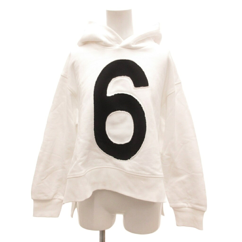 【中古】エムエムシックス メゾンマルジェラ MM6 Maison Margiela 24SS フーディー スウェットパーカー カレンダータグ ブランドロゴ 12 ホワイト /JS ■GY44 キッズ 【ベクトル 古着】 260212｜ブランド古着ベクトルプレミアム店