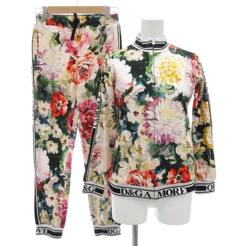 【中古】ドルチェ\u0026ガッバーナ 弗ガバ DOLCE\u0026GABBANA ティーシャツ セットアップ 貨物自動車上衣 ズボン下 たわい無い ジップアップ 伸ばすこと 花柄 御花刷り上げる 11 マルチ色つや /GV ■GY44 キッズ 【ベクター 古着】 260214