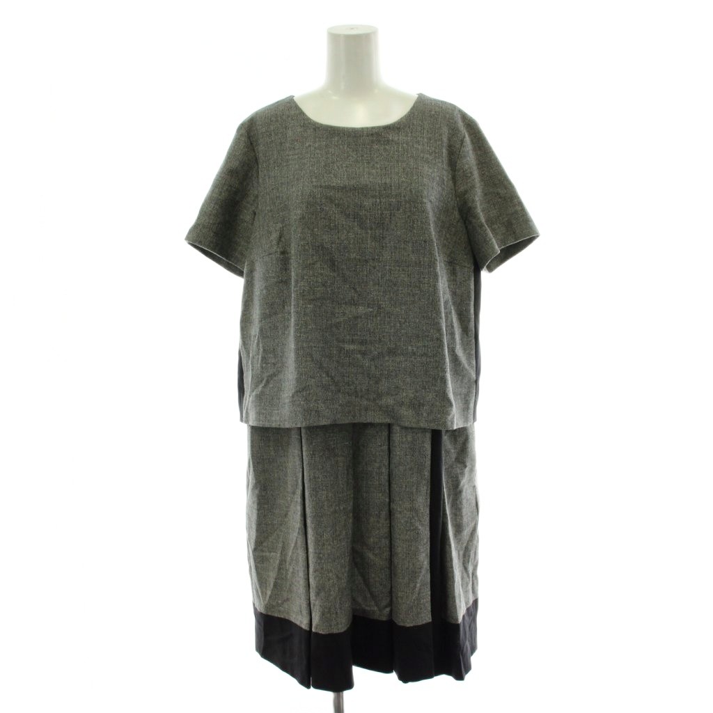 【中古】マックスマーラ 土日伝達ルート MAX MARA WEEKEND LINE 筋目 うつり変わり 衣装 半袖 縛 44 薄墨色 黒 黒いこと ひざ丈 /PP ■GY64 レディース 【ベクター 古着】 260225