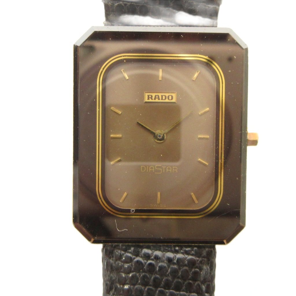 【中古】ラドー RADO 153.1013.3 DIASTAR ダイアスター 腕時計 ウォッチ クォーツ レザーベルト ゴールドカラー 金色 ■GY18 /MQ メンズ 【ベクトル 古着】 260410