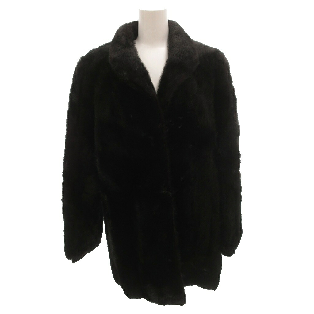 【中古】サガミンク SAGA MINK 銀サガ ミンクファーコート ジャケット ハーフ 毛皮 11 黒 ブラック /FF ■GY11 レディース 【ベクトル 古着】 260205