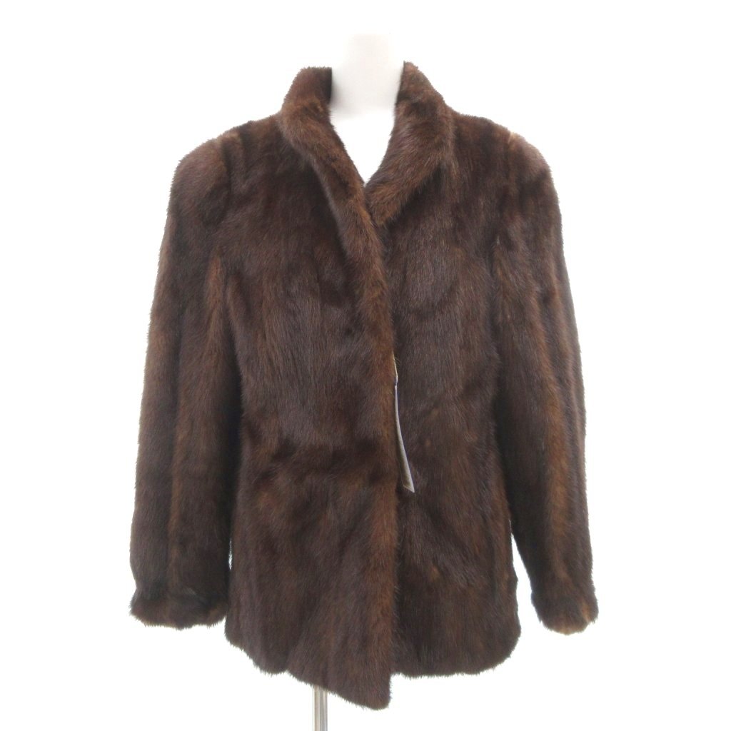 【中古】Fiancesse フィアンセス ファージャケット 毛皮 ダークミンク 9 茶 ブラウン /UO ■GY18 レディース 【ベクトル 古着】 260204