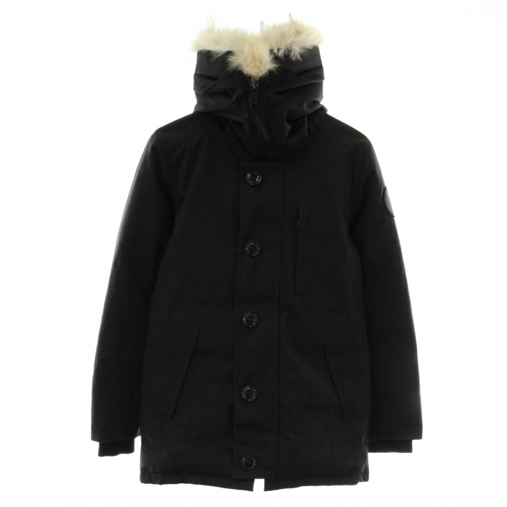 【中古】カナダグース CANADA GOOSE クレストン CRESTON 落ち込む上衣 厚地の外套 アウター 獣の皮 コヨテ ボンネット ジップアップ ロゴタイプ 紋章 2XS 黒 黒いこと 3481JMB /XZ ■GY11 メンズ 【ベクター 古着】 260205