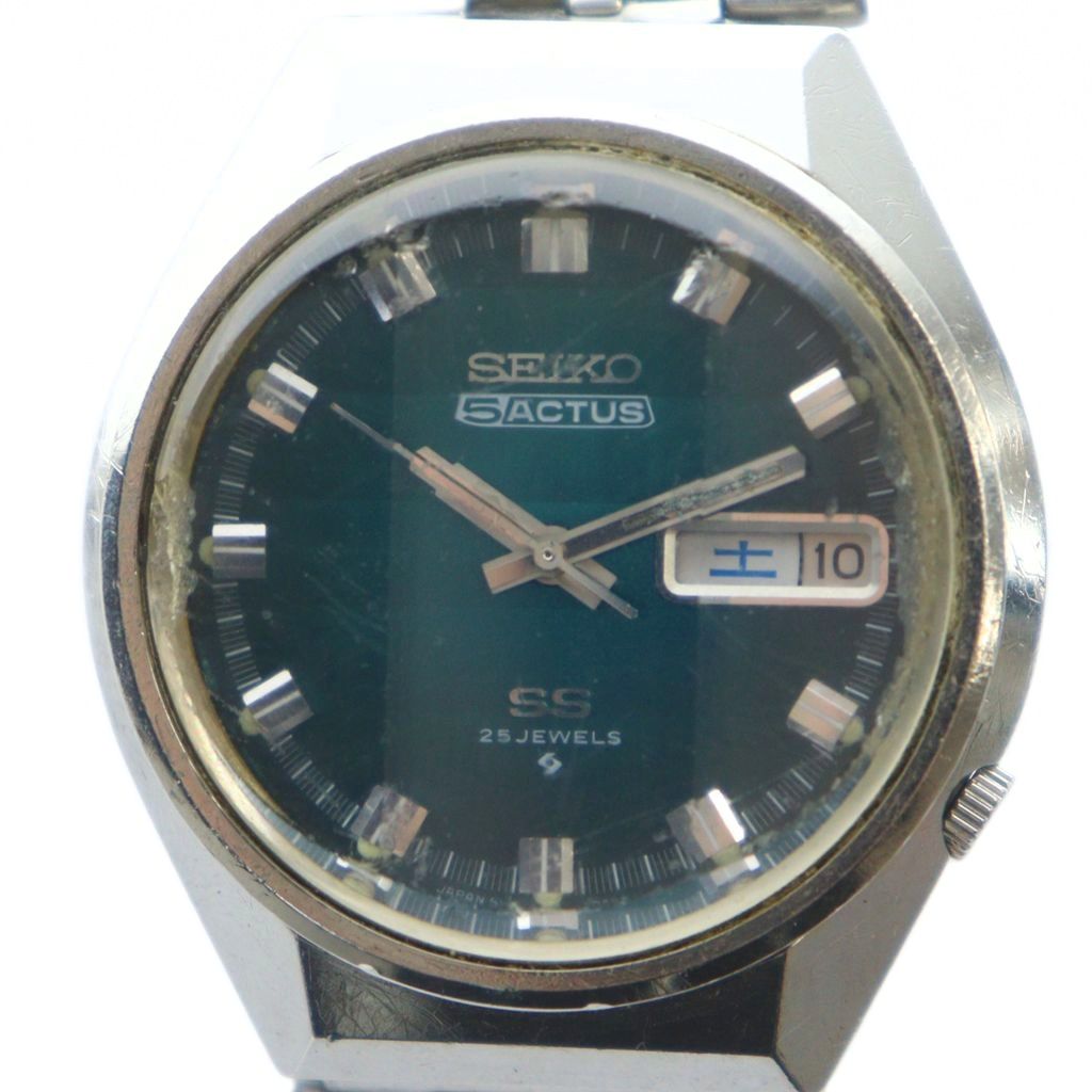【中古】セイコー SEIKO 5 ACTUS アクタス 6160-7690 腕時計 ウォッチ 自動巻き 25石 9面 カットガラス デイデイト カレンダー付き シルバー色 ■GY18 /MQ メンズ 【ベクトル 古着】 260210 14,630円