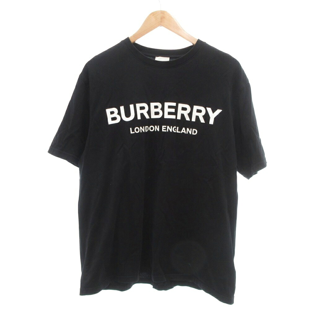 【中古】赤ちょうちんバリー BURBERRY ティーシャツ 半袖 ロゴタイプ M 黒 黒いこと /UO ■GY18 メンズ 【ベクター 古着】 260213