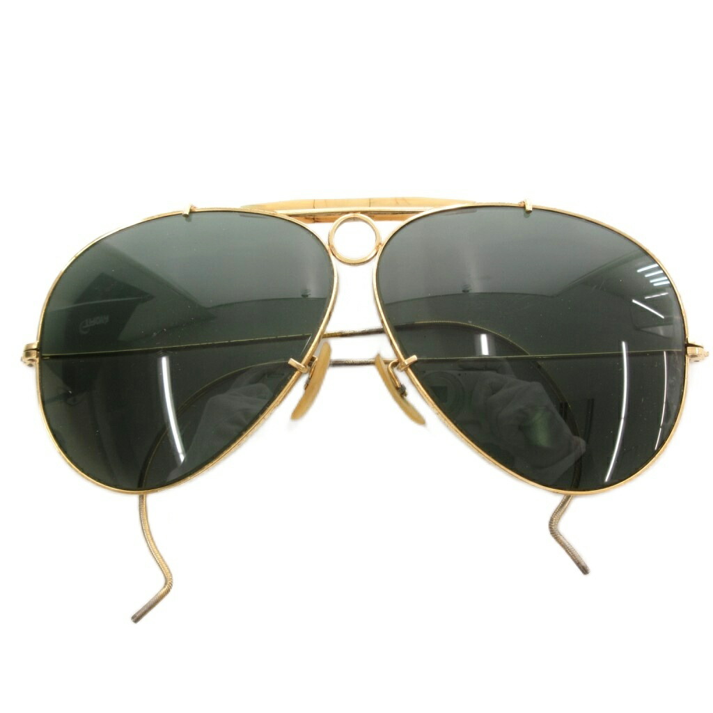 【中古】レイバン RAY BAN B＆L ヴィンテージ 鉄砲打ち SHOOTER 黒眼鏡 ティアドロップ 金属元素ひな形 金色 ゴールド色つや /UO ■GY18 メンズ レディース 【ベクター 古着】 260217