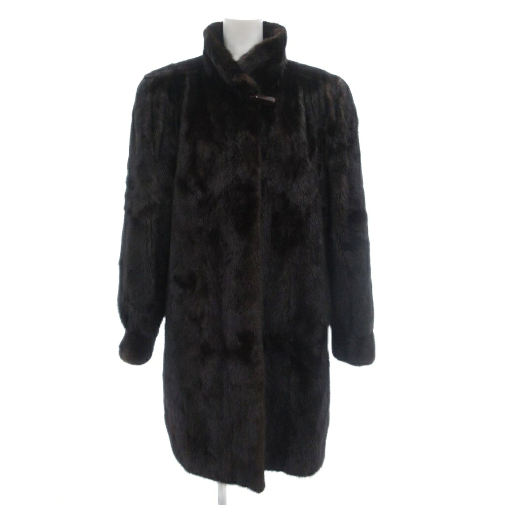 【中古】アメリカンファーアワード アメリカンウルトラ AMERICAN FUR AWARDS AMERICAN ULTRA 四つ星 ミンクファー コート 毛皮 ロング 茶 ブラウン /GV ■GY11 レディース 【ベクトル 古着】 260217