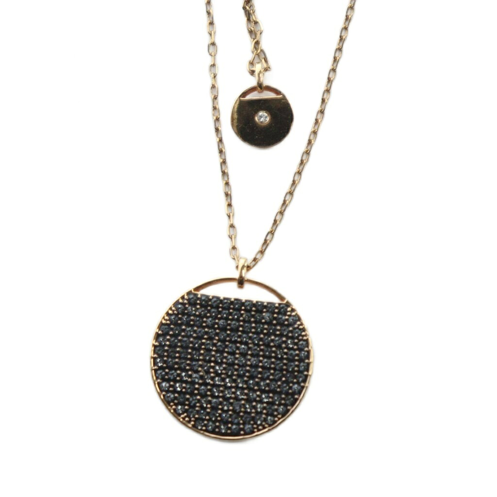 【中古】スワロフスキー SWAROVSKI ネックレス アクセサリー 2連 ペンダント ロゴ ゴールド色 ■GY18 /MQ レディース 【ベクトル 古着】 260214