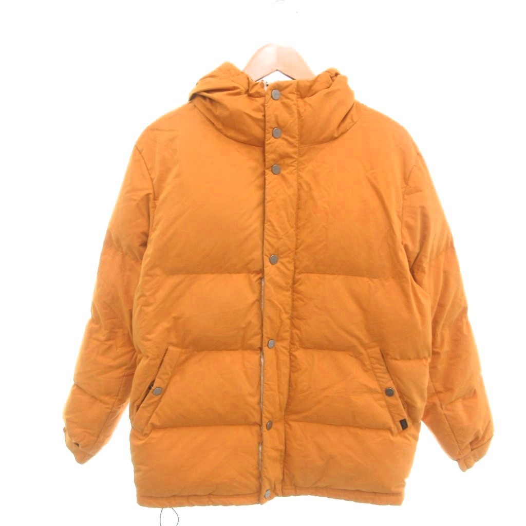 【中古】ルーカ RVCA パフジャケット 中綿 ロゴプリント フード付き S オレンジ系 /YJ ■GY18 メンズ 【ベクトル 古着】 260224