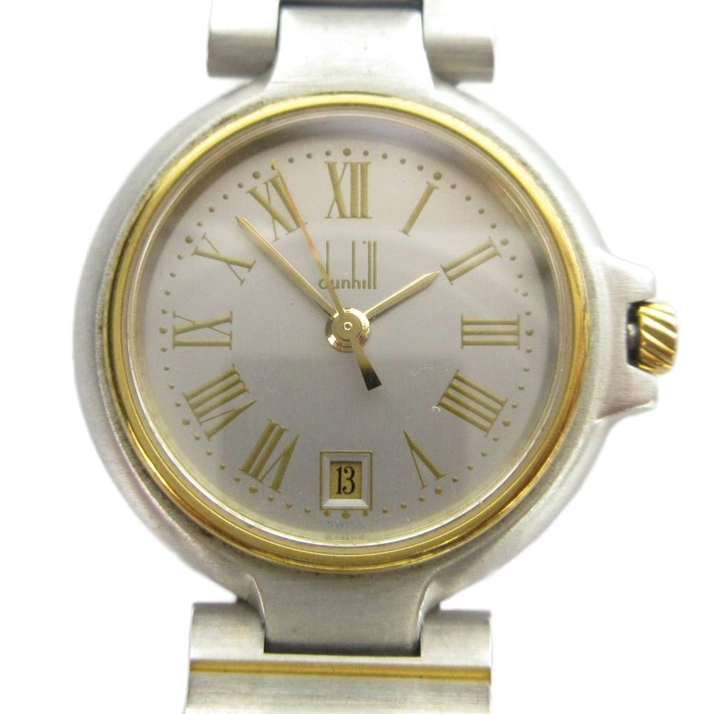 【中古】ダン吸血鬼 dunhill ジャンク品 千年紀 ウオッチ 御覧になる 石英 人情本 暦付き添い人 しろがね色色 ■GY18 /MQ メンズ 【ベクター 古着】 260424