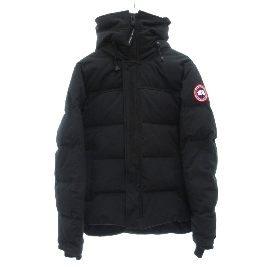 【中古】カナダグース CANADA GOOSE マクミラン アノラック MacMillan Parka 落ちこむ上衣 ジップアップ ボンネット ロゴタイプ刺しゅう 羊毛混 L 黒 黒いこと 3804MA /GV ■GY18 メンズ 【ベクター 古着】 260214