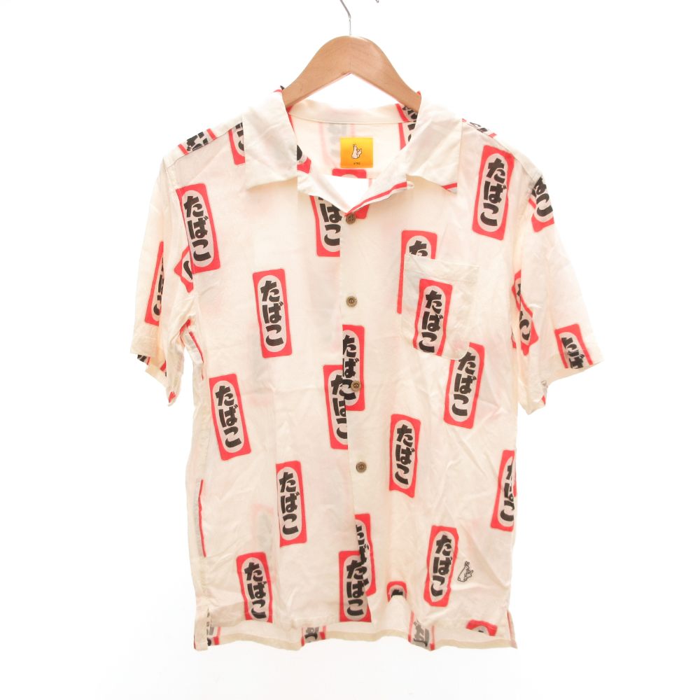 【中古】エフアールツー FR2 Tobacco Aloha Shirt アロハシャツ オープンカラー レーヨン たばこ柄 レトロ M 白 ホワイト FRS013 /JS ■GY18 メンズ 【ベクトル 古着】 260214 10,728円