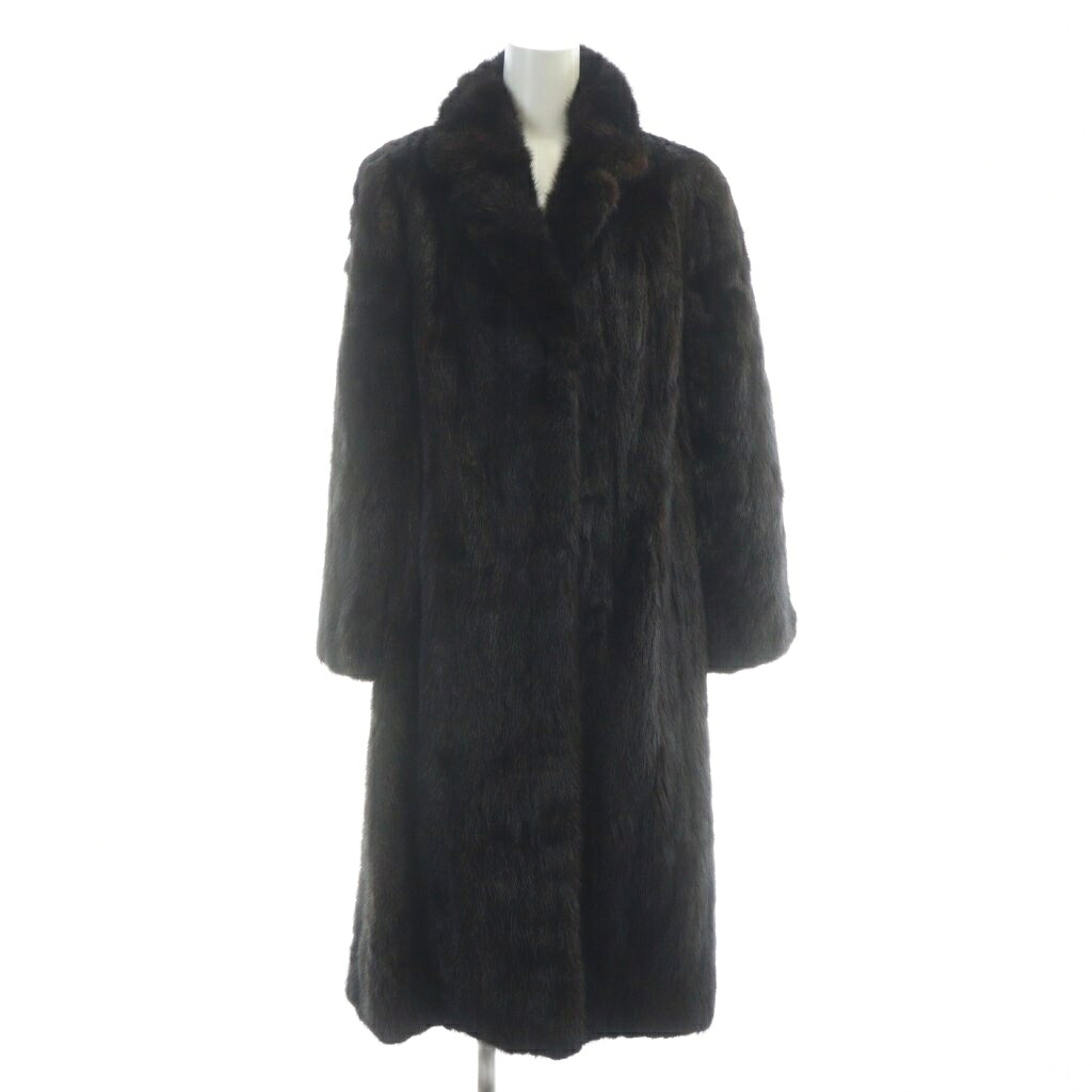 【中古】サガミンク SAGA MINK 時節 SAISON 銀SAGA 銀サガ 毛革厚地の外套 ミンクのコート毛革 獣の皮 ロング 13 L 茶 赤銅色 /MW ■GY05 レディース 【ベクター 古着】 260211