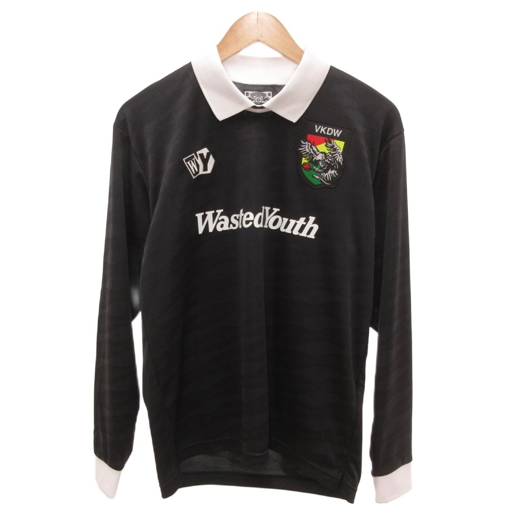 【中古】ウェイステッドユース Wasted youth 手合わせプルオーバー ティーシャツ 長袖 ナンバリング 紋章 M 黒 黒いこと /JS ■GY99 メンズ 【ベクター 古着】 260223 トップス-メンズファッション