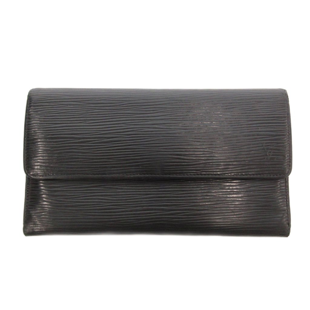 【中古】ルイヴィトン LOUIS VUITTON エピ ポルトトレゾール ロングウォレット 長財布 レザー 三つ折り 型押し ロゴ 黒 ブラック M63382 /UO ■GY1 メンズ レディース 【ベクトル 古着】 260217｜ブランド古着ベクトルプレミアム店