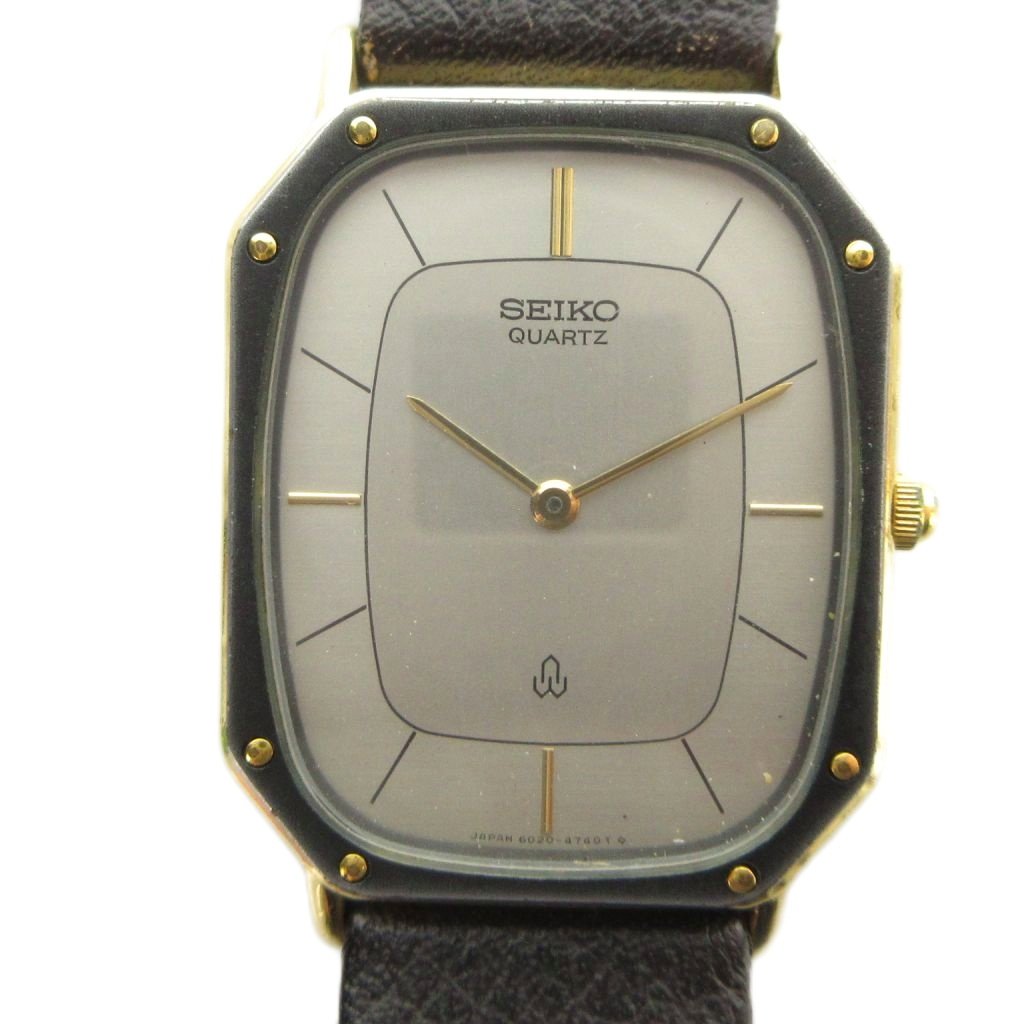 【中古】セイコー SEIKO 6020-4220 腕時計 ウォッチ クォーツ レザーベルト シルバー色 ■GY18 /MQ レディース 【ベクトル 古着】 260413 9,869円