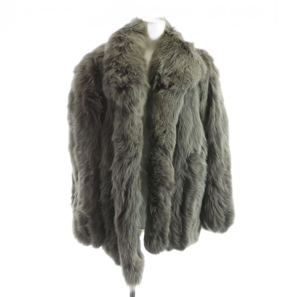 【中古】サガフォックス SAGA FOX 銀サガ 獣の皮厚地の外套 稲荷毛革 長袖 総裏地 13 薄墨色 ■GY18 /MQ レディース 【ベクター 古着】 260225