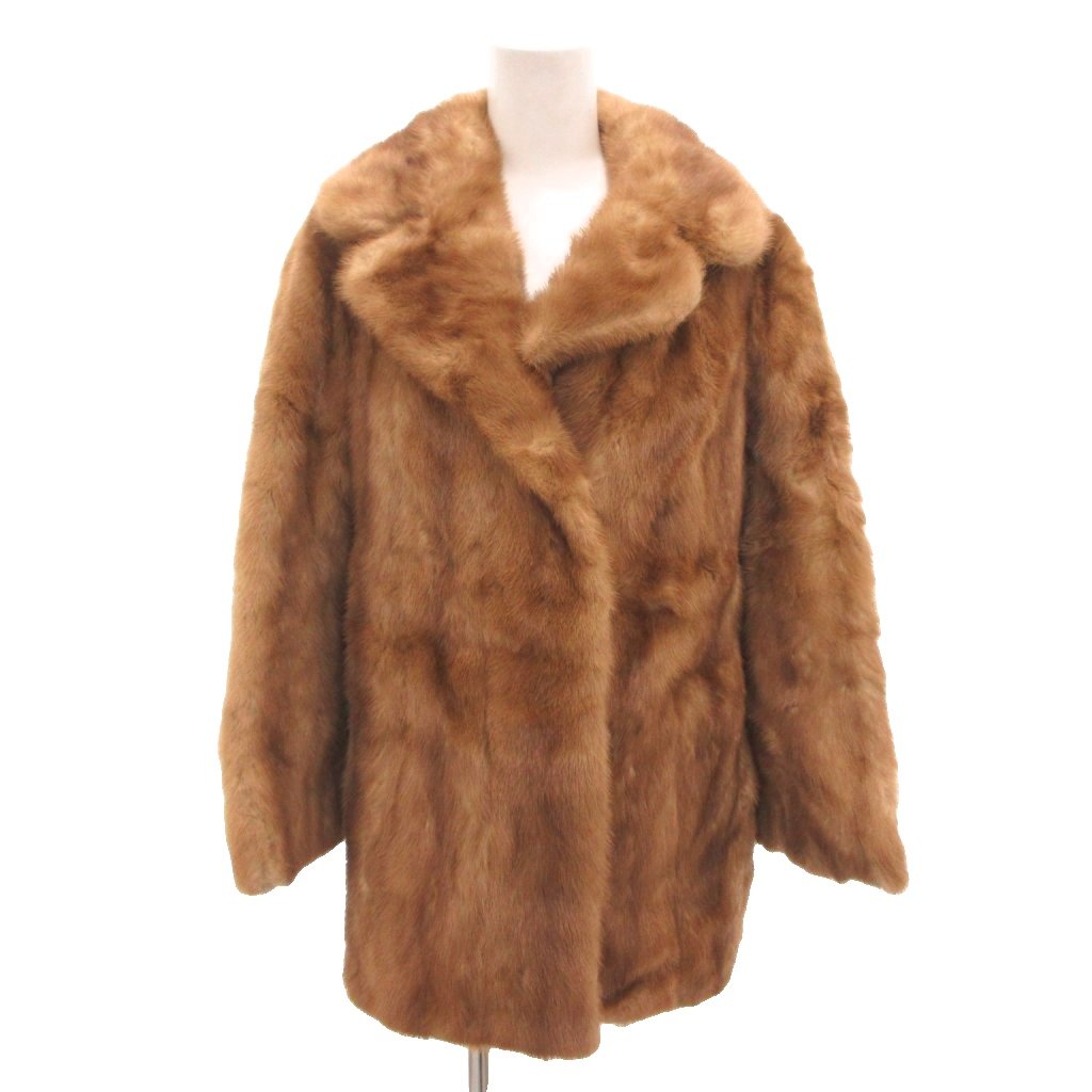 【中古】ノーブランド ミンクファーコート ジャケット 毛皮 ショート 茶 ブラウン /FF ■GY18 レディース 【ベクトル 古着】 260306