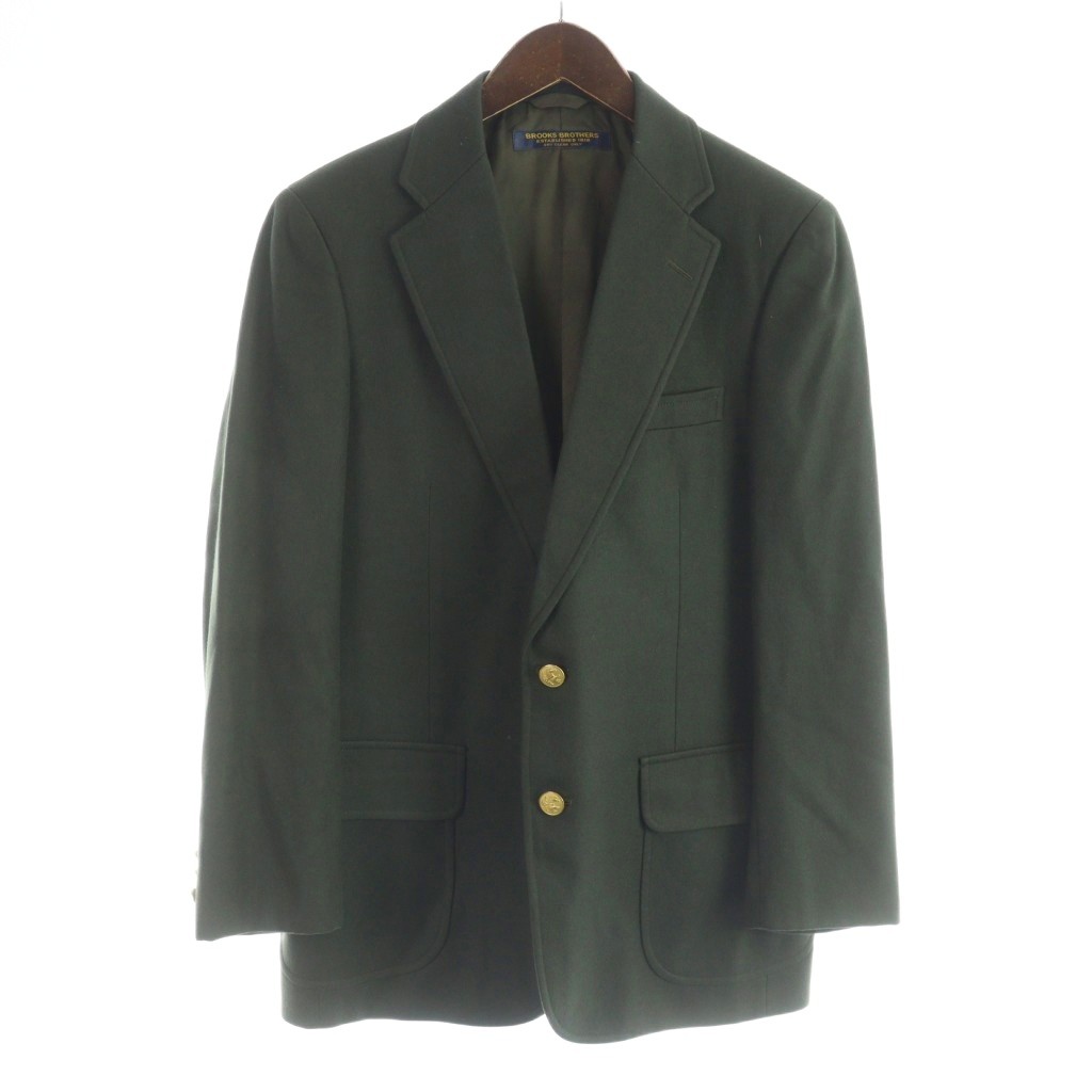 【中古】ブルックスブラザーズ BROOKS BROTHERS ヴィンテージ テーラードジャケット 長袖 シングル 背抜き ロゴ 金ボタン 緑 グリーン ■GY12 /MQ メンズ 【ベクトル 古着】 260227