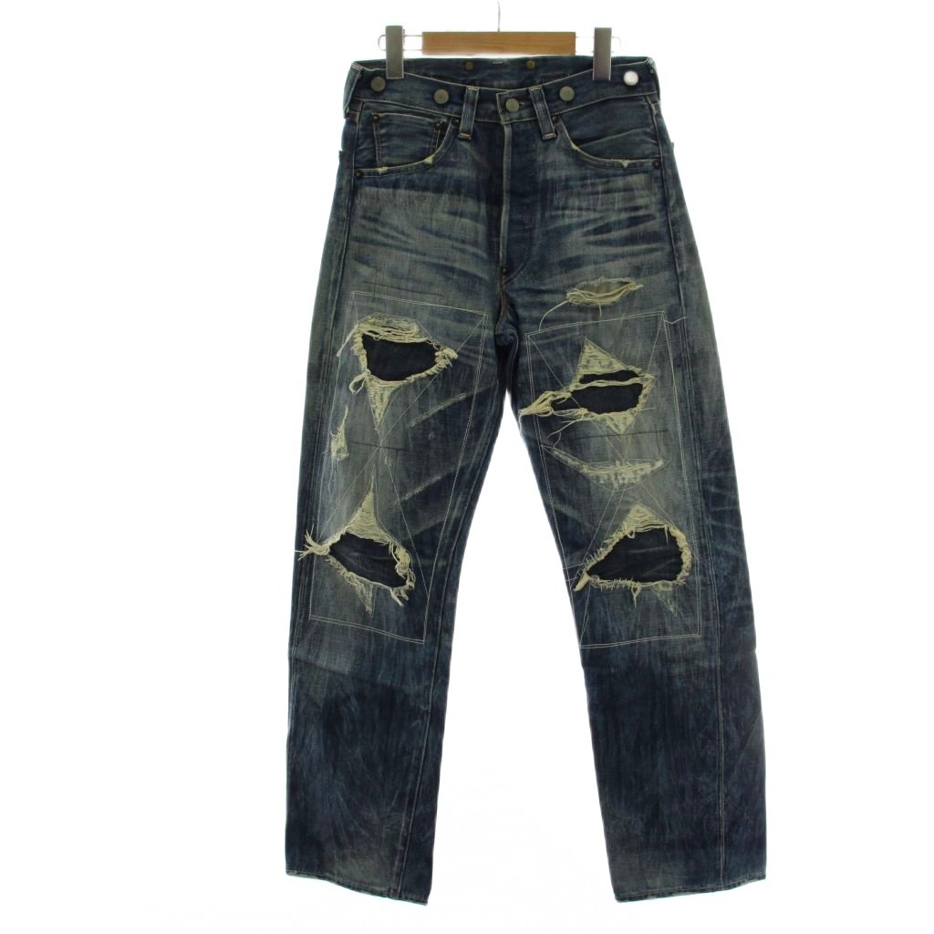 【中古】リーバイス Levi's 1933年モデル 501XX デニム ジーンズ ヴィンテージクロージング VINTAGE CLOTHING 31 インディゴ ブルー ダメージ加工 ボタンフライ 33501-0010 /PP メンズ 【ベクトル 古着】 260227