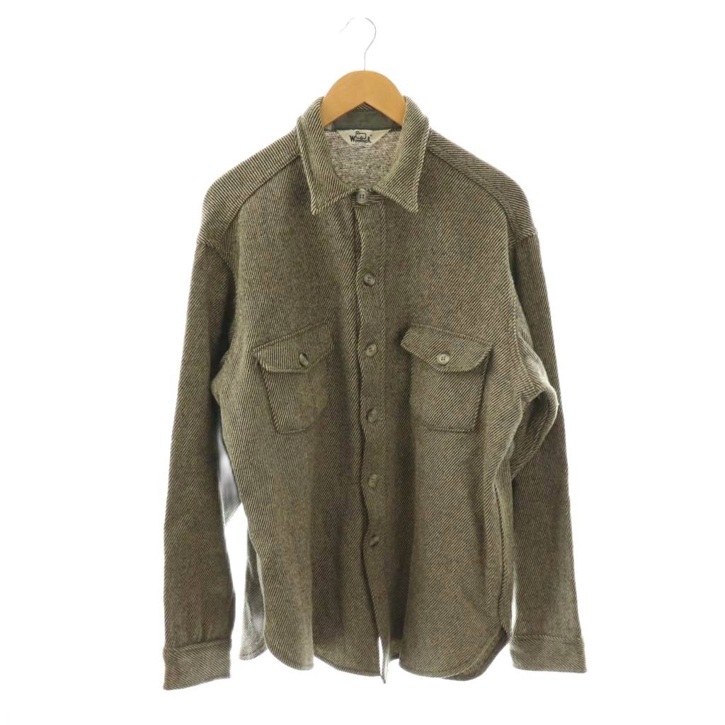 【中古】ウールリッチ WOOLRICH USA製 70's シャツジャケット ベージュ ブラック /ES ■GY01 メンズ 【ベクトル 古着】 260303