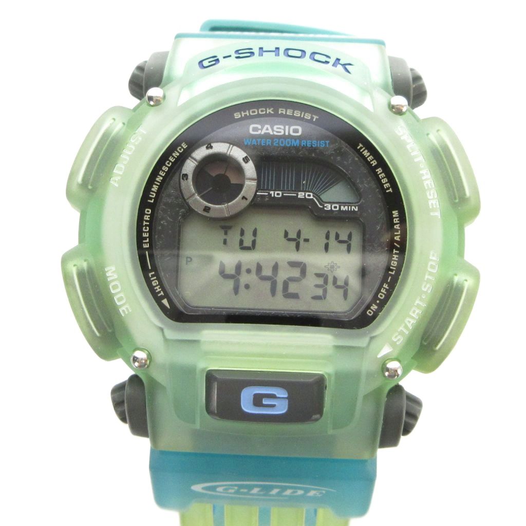 【中古】カシオジーショック CASIO G-SHOCK DW-9000 ウオッチ 御覧になる 石英 デジタル ロゴタイプ 暦付き添い人 青 青碧 緑 緑であること ■GY18 /MQ メンズ 【ベクター 古着】 260418