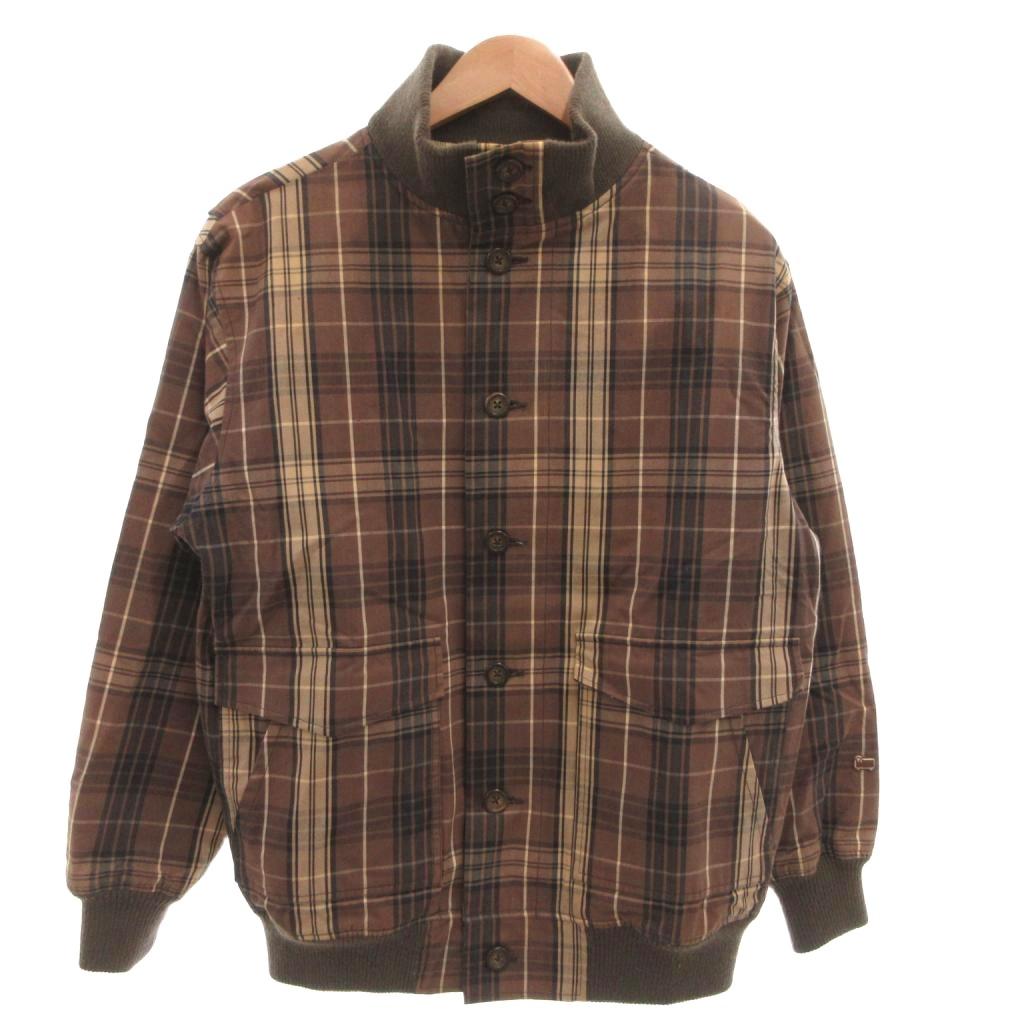 【中古】ウールリッチ WOOLRICH ブルゾン ジャケット スタンドカラー チェック柄 M 茶 ブラウン /FF ■GY12 メンズ 【ベクトル 古着】 260325｜ブランド古着ベクトルプレミアム店