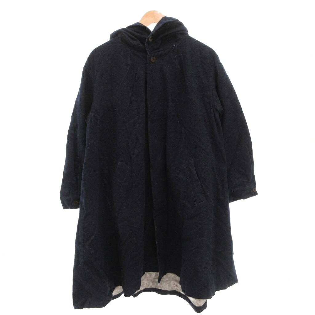 【中古】＋2 100％ a hundred percent フーデットコート シャンブレー フーディー ロング 紺 ネイビー /FF ■GY12 【ベクトル 古着】 260325 7,821円