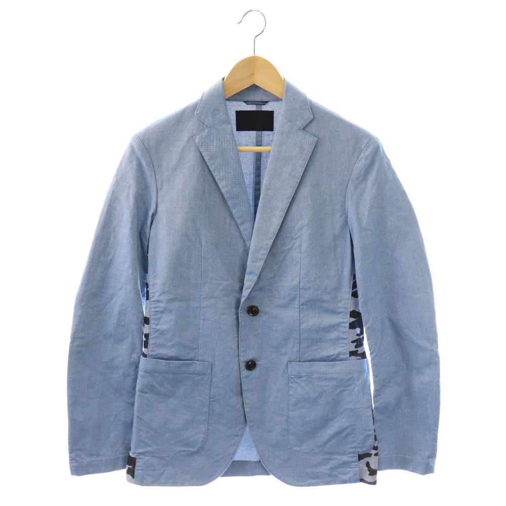 【中古】ジュンハシモト jun hashimoto テーラードジャケット カモフラ柄 切替 2 ブルー /CX ■GY03 メンズ 【ベクトル 古着】 260306