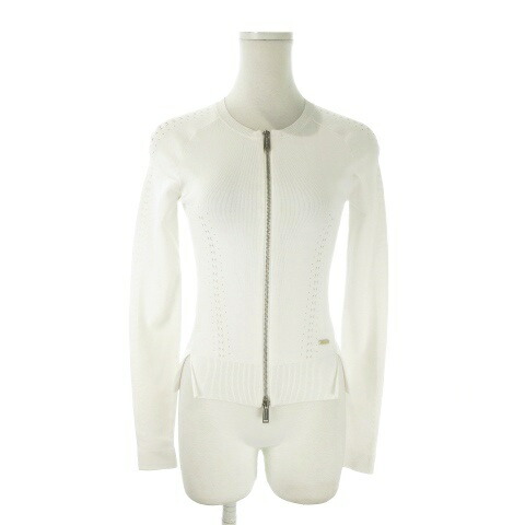 【中古】ディースクエアード DSQUARED2 ニットブルゾン XXS 白 ホワイト ジップアップ 透かし編み /AO20 ■GY99 レディース 【ベクトル 古着】 260303