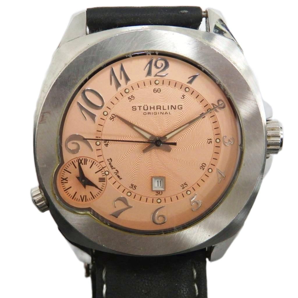 【中古】ストゥーリング オリジナル STUHRLING ORIGINAL ST-9006D 腕時計 ウォッチ 自動巻き カレンダー付き デイト ロゴ シルバー色 ■GY18 /MQ メンズ 【ベクトル 古着】 260304