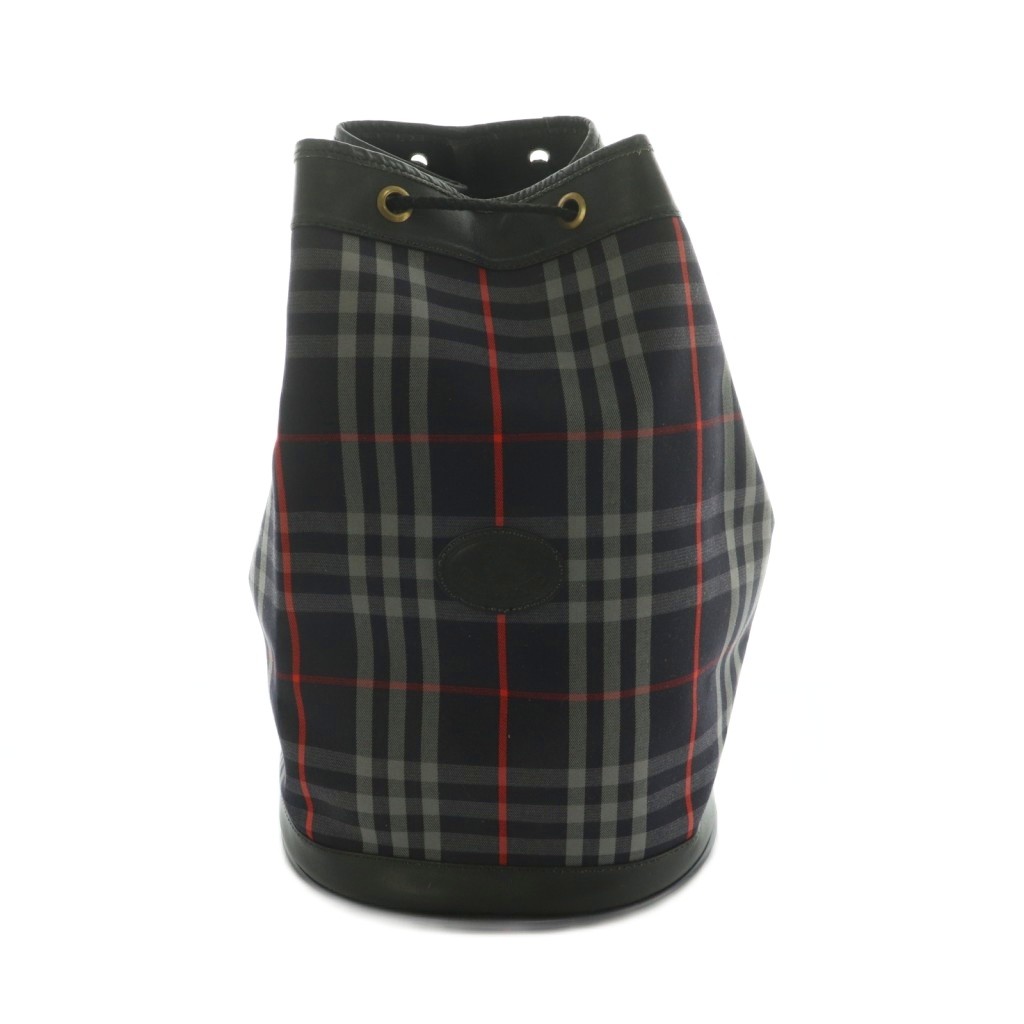 【中古】バーバリーズ Burberrys 合切袋ショルダーバッグ 照合のしるし柄 紺 黒 赤 /MI ■GY18 レディース 【ベクター 古着】 260228