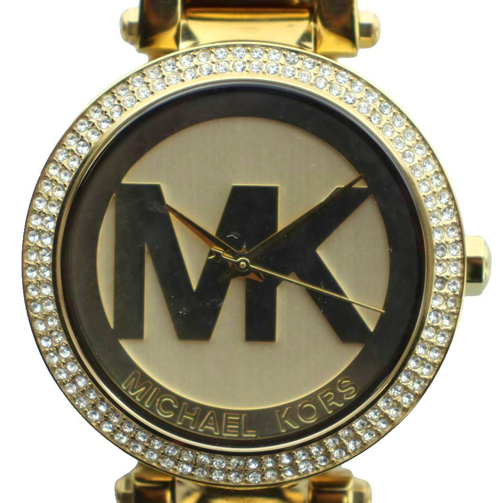 【中古】マイケルコース MICHAEL KORS MK-5784 Parker パーカー 腕時計 ウォッチ クォーツ ラインストーン ロゴ ゴールド色 ■GY18 /MQ レディース 【ベクトル 古着】 260307