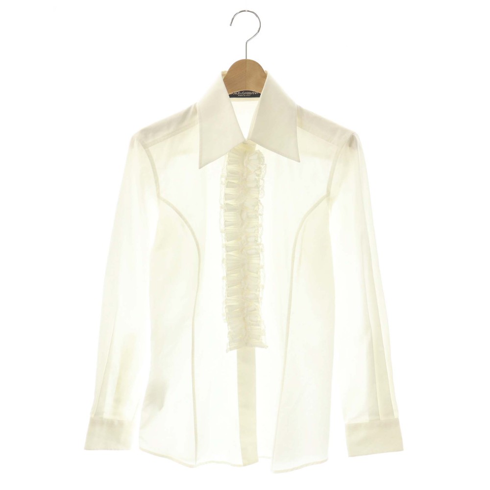 【中古】ドルチェ\u0026ガッバーナ 弗ガバ DOLCE\u0026GABBANA プルオーバー フラウンス 綿織物 40 白 白いこと /SS ■os ■GY01 レディース 【ベクター 古着】 260316
