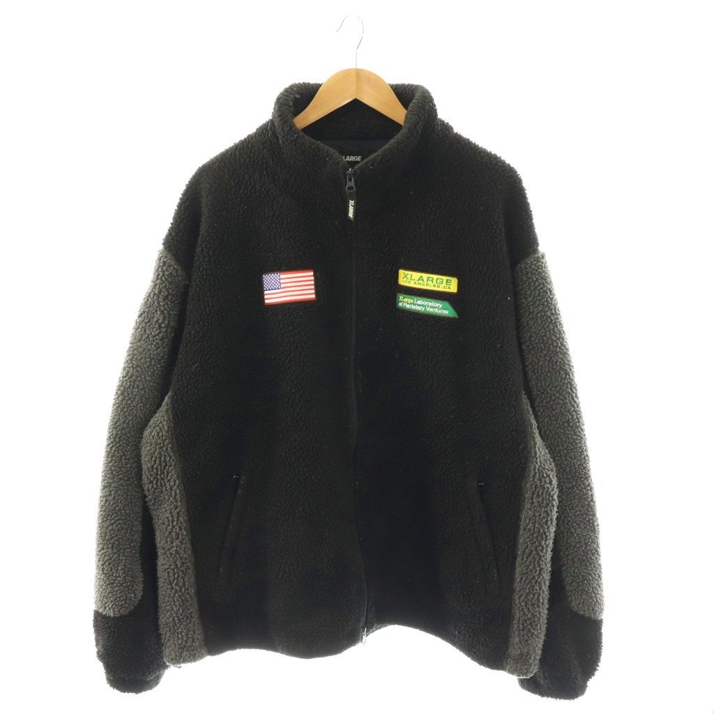 【中古】エクストララージ X-LARGE PANELED BOA FLEECE JACKET ボア フリースジャケット ジップアップ XL ブラック 101234021017 /YM ■GY01 メンズ 【ベクトル 古着】 260316|ブランド古着ベクトルプレミアム店