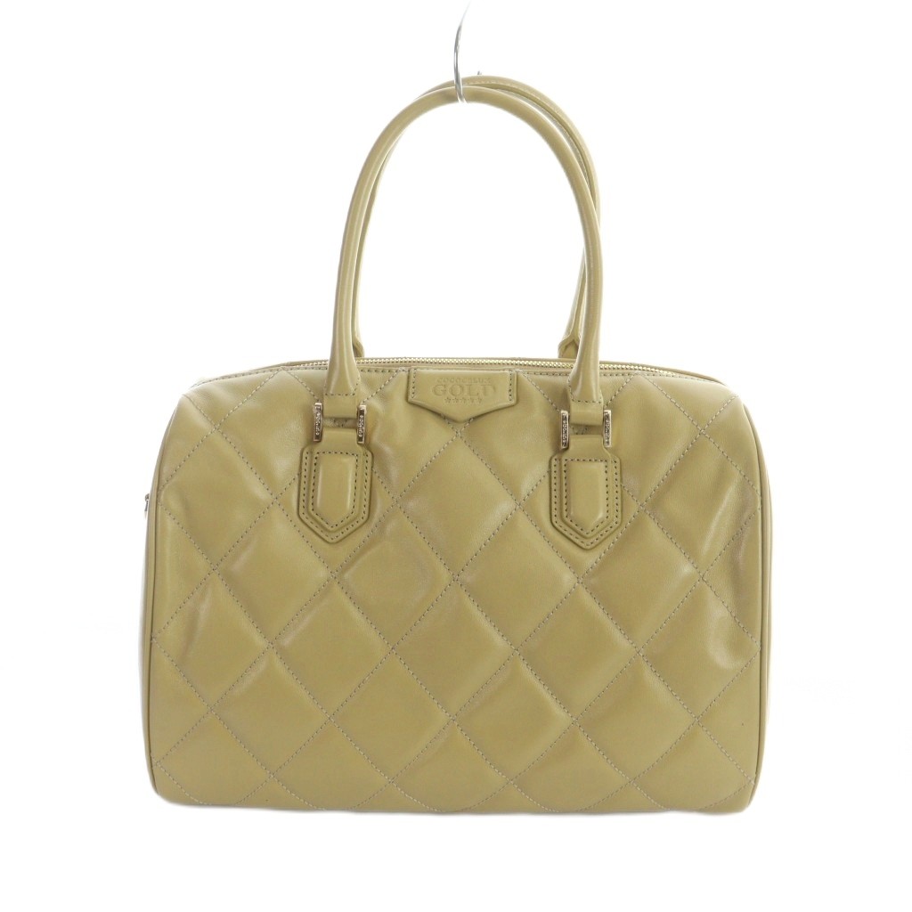 【中古】未使用品 COCOCELUX GOLD ココセリュックス ハンド ショルダーバッグ 2WAY キルティング レザー 型押しロゴ 黄 イエロー ■GY11 /MQ レディース 【ベクトル 古着】 260302