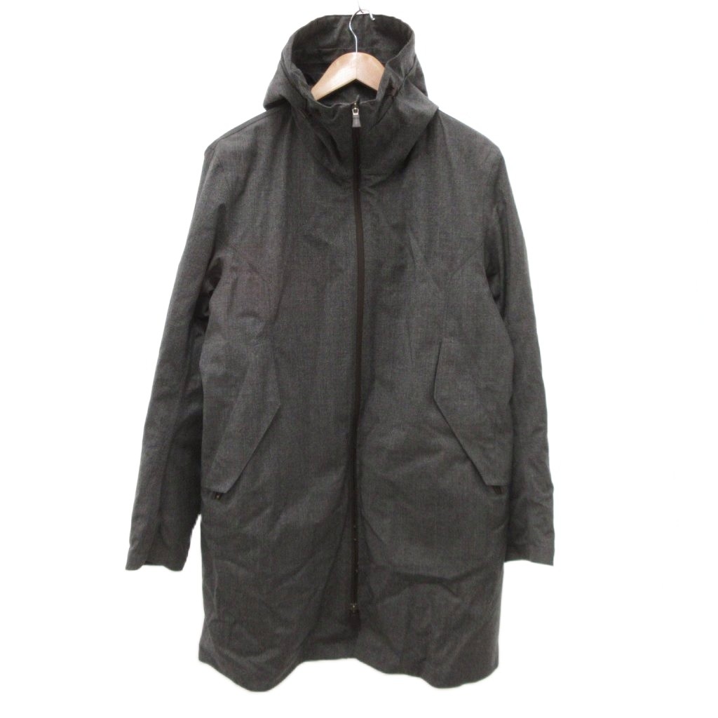 【中古】ヘルノ HERNO モッズコート ミドル丈 スタンドカラー 中綿ライナー付き 50 グレー /JS メンズ 【ベクトル 古着】 260319