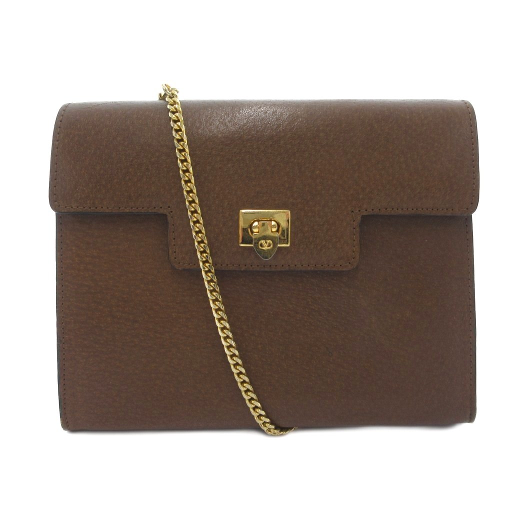【中古】ヴァレンティノ ガラヴァーニ VALENTINO GARAVANI ミニショルダーバッグ レザー チェーンストラップ ロゴ 刻印 茶 ブラウン /YJ ■GY18 レディース 【ベクトル 古着】 260320 9,159円