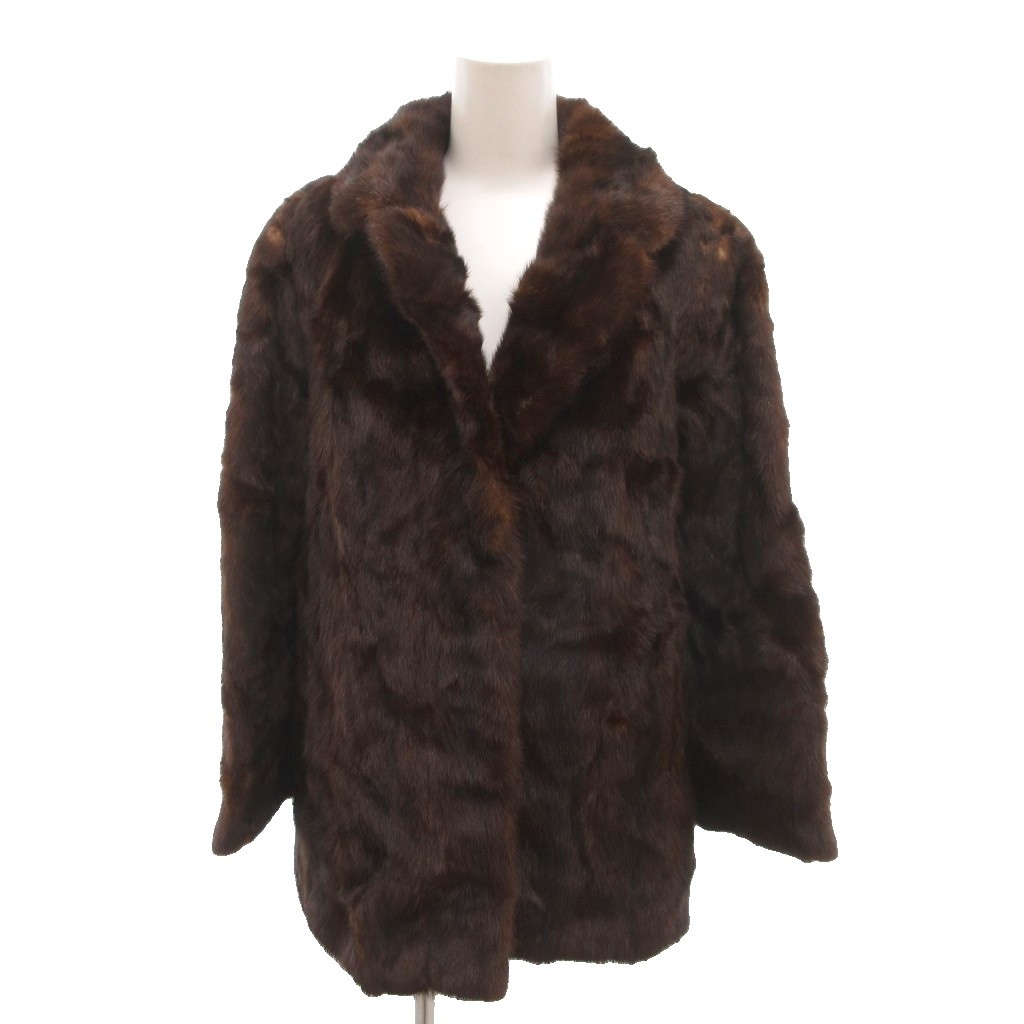 【中古】サガミンク SAGA MINK 銀サガ リアルファーコート ミンク 毛皮 ハーフ丈 11 茶 ブラウン /YJ ■GY18 レディース 【ベクトル 古着】 260313|ブランド古着ベクトルプレミアム店