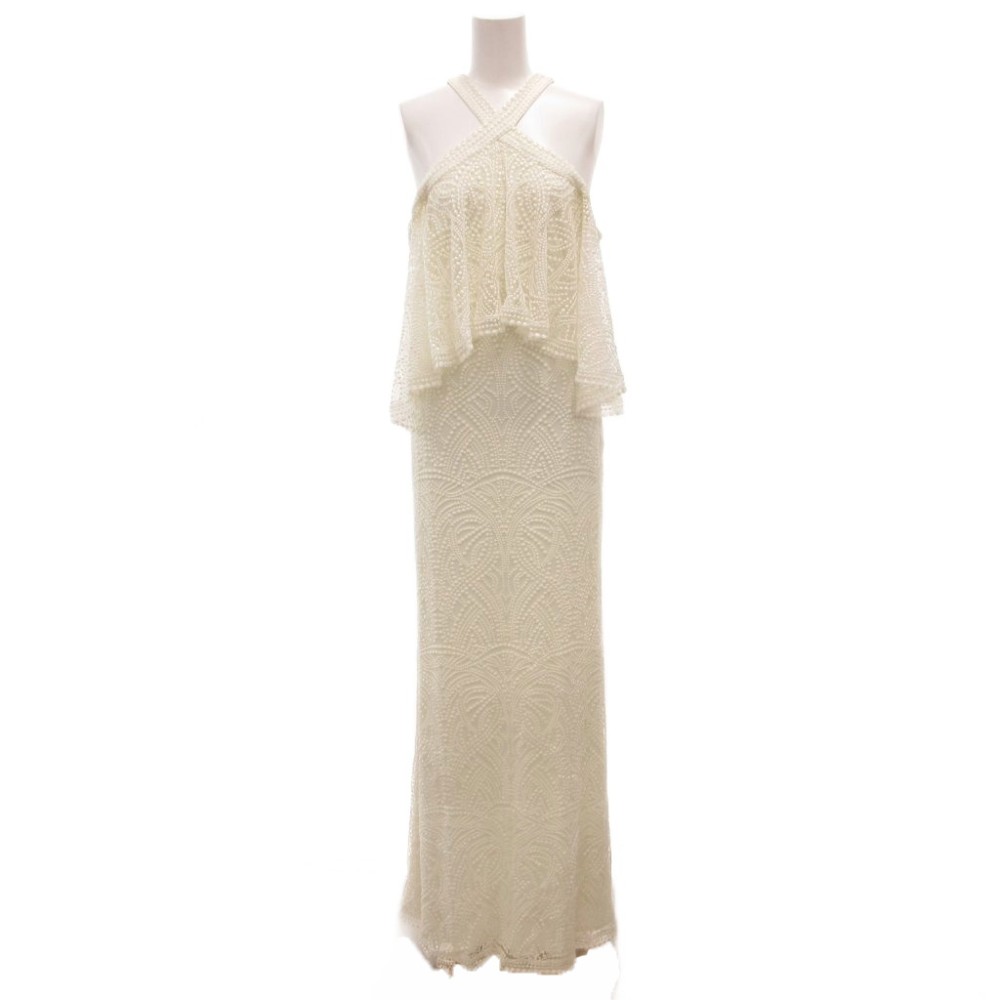 【中古】タダシショージ TADASHI SHOJI Bridal ドレス ワンピース 総レース ホルターネック マキシ ロング 2 白 ホワイト /JS ☆AA★ ■GY19 レディース 【ベクトル 古着】 260316