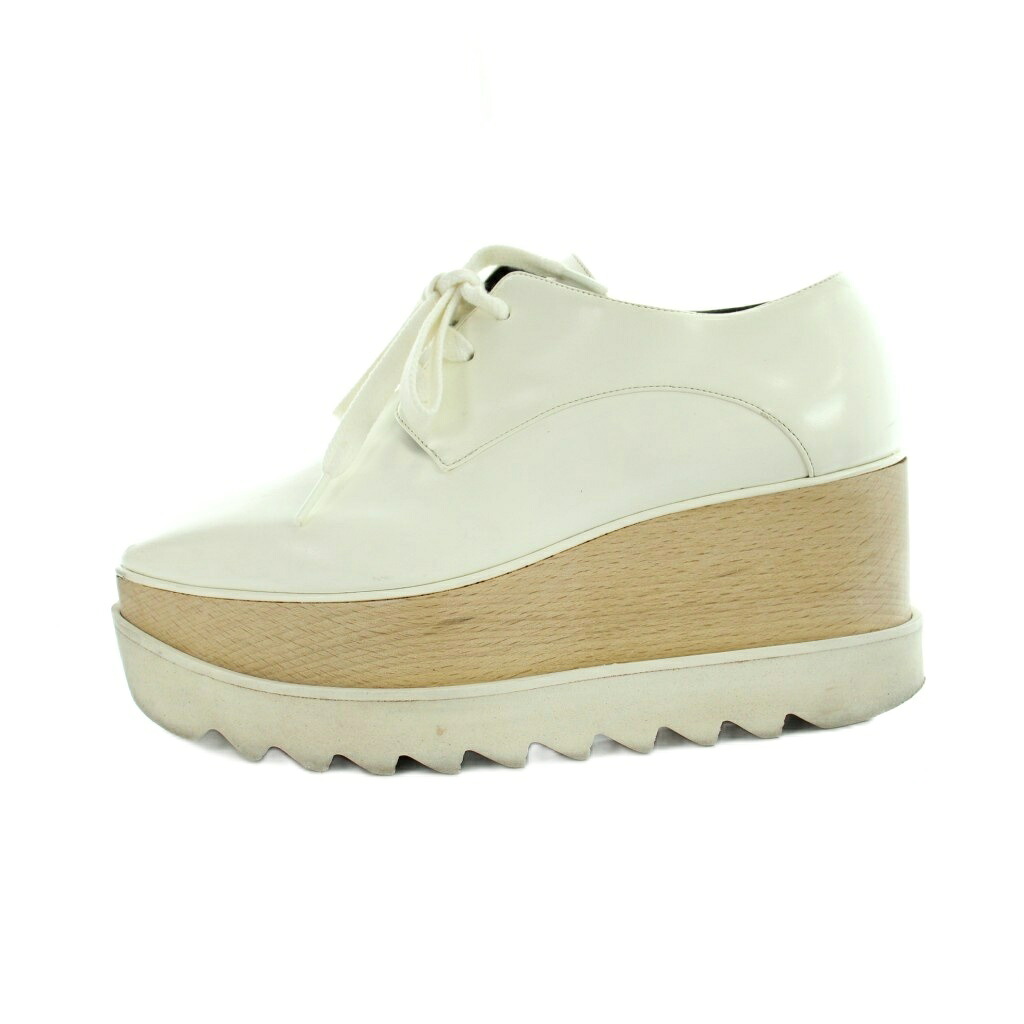 【中古】ステラマッカートニー STELLA McCARTNEY ELYSE 厚底 シューズ 靴 プラットフォーム レザー ロゴ スクエアトゥ 35 白 ホワイト ■GY19 /MQ レディース 【ベクトル 古着】 260308 11,766円