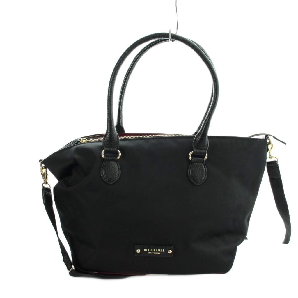 【中古】ブルーレーベルクレストブリッジ BLUE LABEL CRESTBRIDGE トートバッグ ショルダー 2WAY ハンド ロゴ ナイロン レザー 黒 ブラック ■GY18 /MQ レディース 【ベクトル 古着】 260307 11,925円