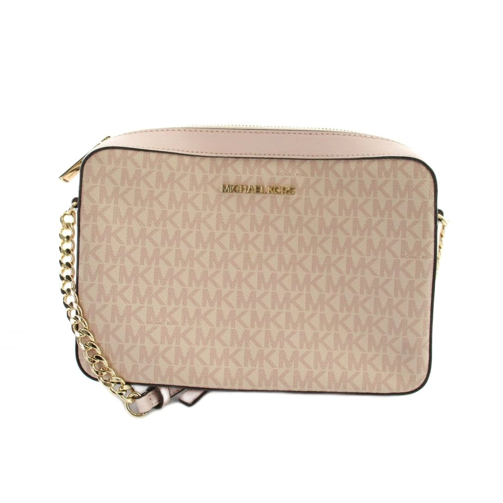 【中古】マイケルコース MICHAEL KORS ショルダーバッグ 斜めがけ PVC チェーンストラップ MK柄 ピンク ■GY18 /MQ レディース 【ベクトル 古着】 260307