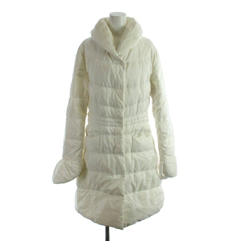 【中古】エルマンノシェルヴィーノ Ermanno Scervino ダウンコート ロング ナイロン グース 46 白 ホワイト /MW ■GY18 レディース 【ベクトル 古着】 260317