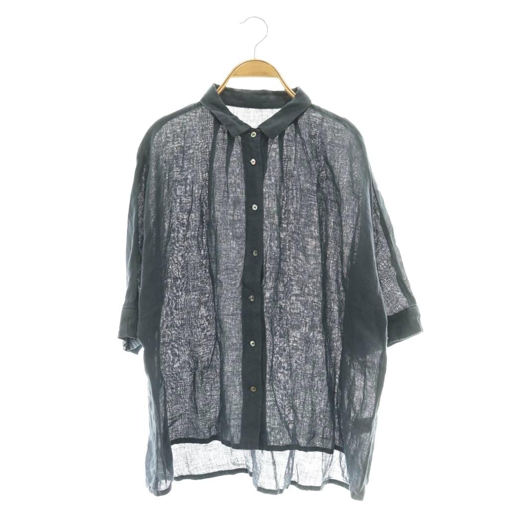 【中古】群言堂 石見銀山 リネンシャツ ブラウス シアー ネイビー /CX ■GY35 レディース 【ベクトル 古着】 260323