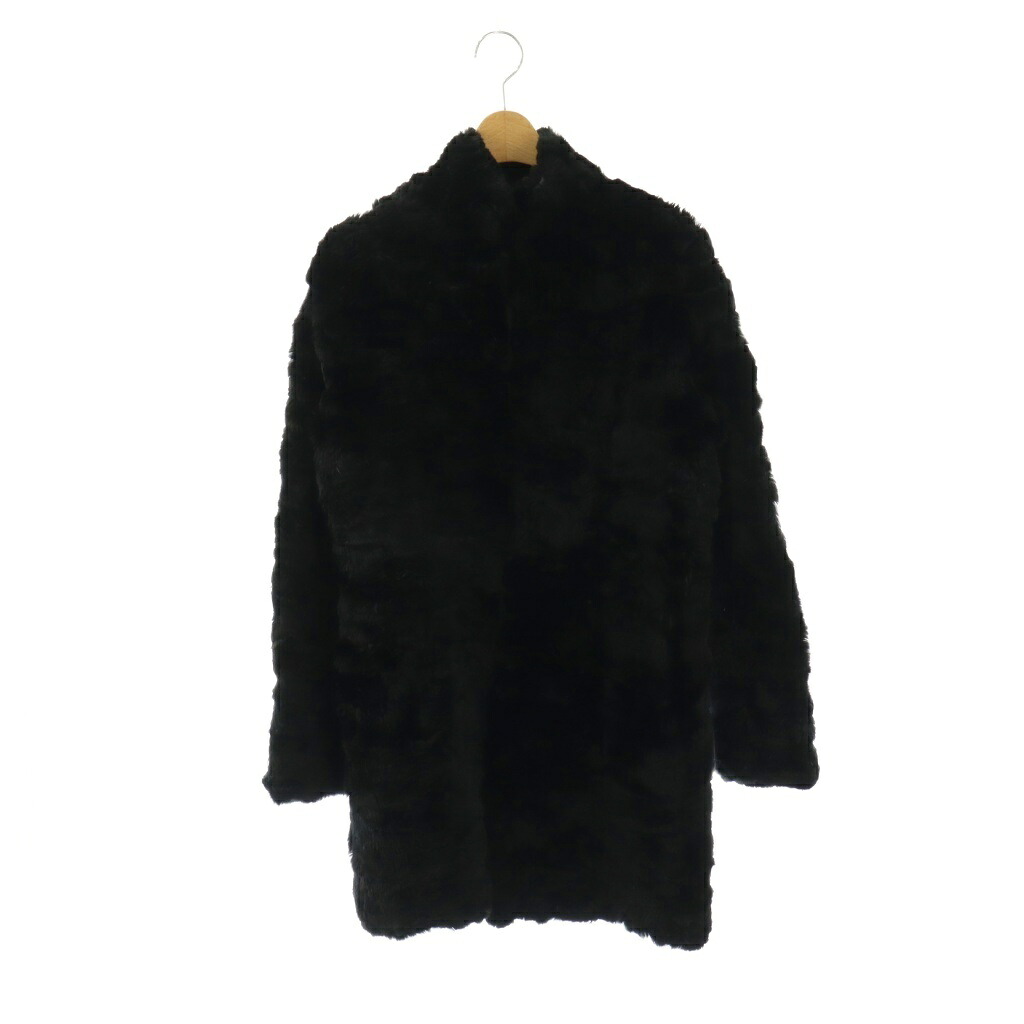 【中古】ヴィアン VIENS ファーコート レッキスラビット ハーフ 11AR 黒 ブラック /SS ■OS ■GY18 レディース 【ベクトル 古着】 260330|ブランド古着ベクトルプレミアム店