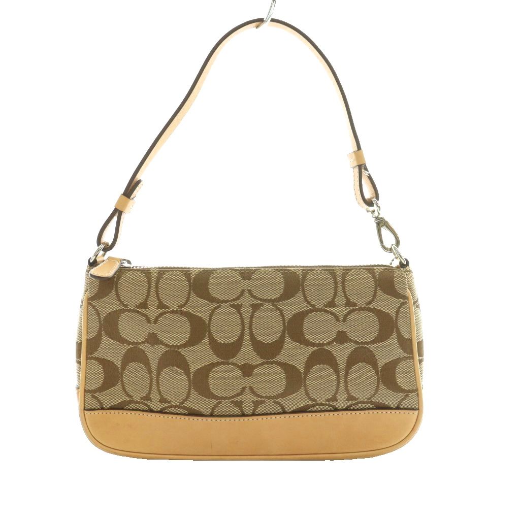 【中古】コーチ COACH シグネチャーハンドバッグ キャンバス レザー ロゴ ベージュ 6094 /SS ■OS ■GY18 レディース 【ベクトル 古着】 260408|ブランド古着ベクトルプレミアム店