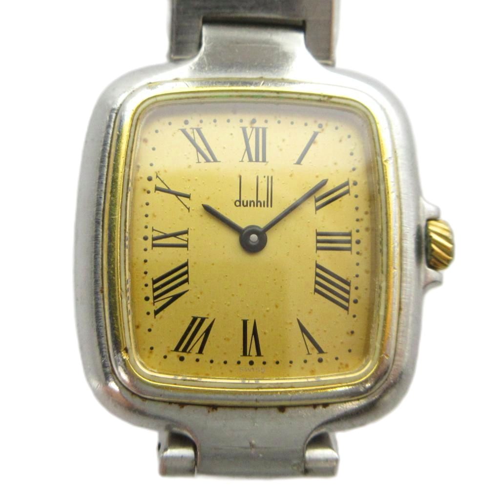 【中古】ダン吸血鬼 dunhill JQ ウオッチ ご覧なさる 石英 人情本 真四角 しろがね色色 ■GY11 /MQ レディース 【ベクター 古着】 260422